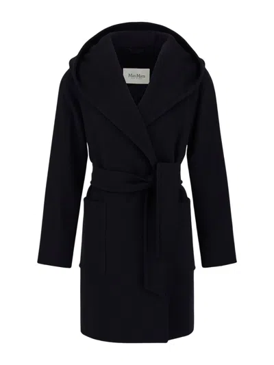 Max Mara Rialto Wrap Coat Hood In Black