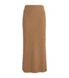Max Mara Po Knitted Camel Hair Maxi Skirt In Brown