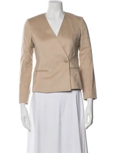 Pre-owned Max Mara Camel Leather Blazer In Neutral