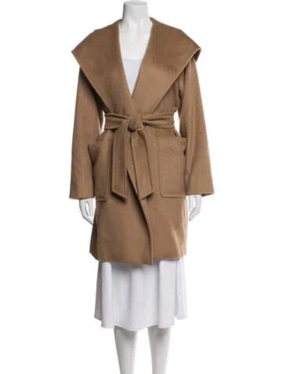 Pre-owned Max Mara Camel Leather Coat In Brown