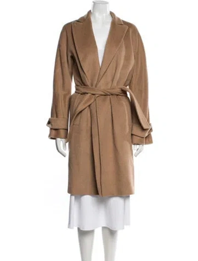 Pre-owned Max Mara Camel Leather Coat In Neutral