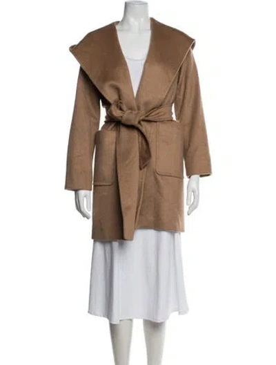 Pre-owned Max Mara Camel Leather Coat In Neutral