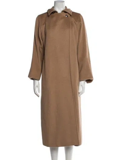 Pre-owned Max Mara Camel Leather Coat In Neutrals