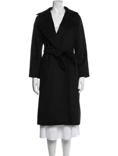 Pre-owned Max Mara Camel Leather Faux Fur Coat In Black