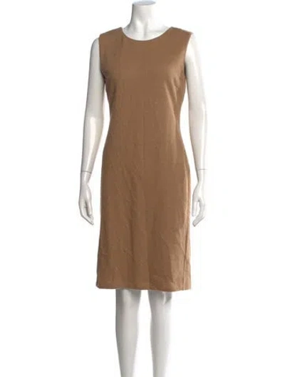 Pre-owned Max Mara Camel Leather Knee-length Dress In Neutral