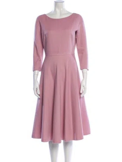 Pre-owned Max Mara Camel Leather Midi Length Dress In Pink