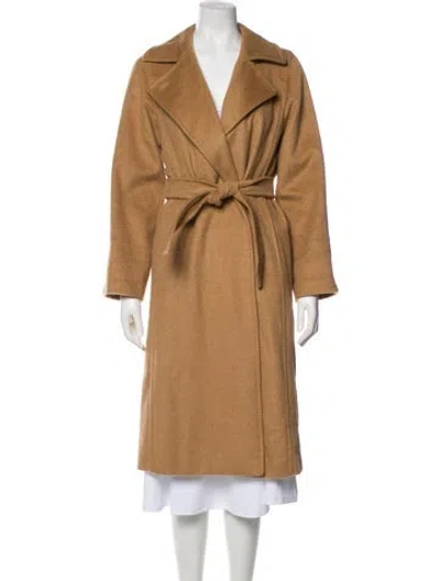 Pre-owned Max Mara Camel Leather Trench Coat In Brown
