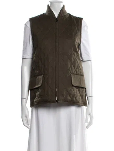 Pre-owned Max Mara Camel Leather Vest In Brown