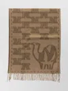 Max Mara Camel Motif Scarf Fringed Edges In Brown