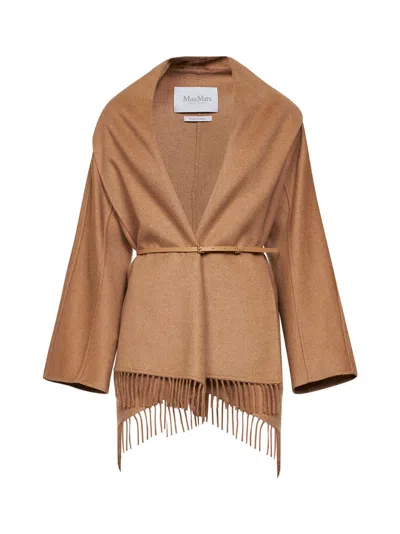 Max Mara Camel Mxmabilita Short Cardigan Coat In Brown