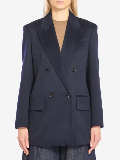 Max Mara Camel Olimpia Blazer In Blue