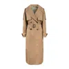 Max Mara Camel Over Trench Coat In Drip-proof Cotton In Beige