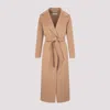Max Mara Camel Wool Coat With Exaggerated Lapels In Brown