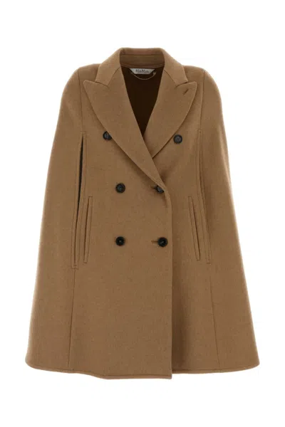 Max Mara Camel Pordoi Cape In Brown