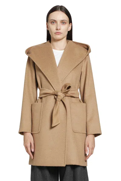 Max Mara Camel Robe Coat In Brown