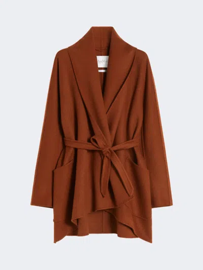 Max Mara Camel Robe-style Jacket In Brown
