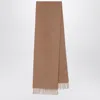Max Mara Camel Scarf With Monogram Embroidery In Brown