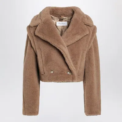 Max Mara Camel Short Teddy Coat In Brown
