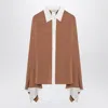 Max Mara Camel Silk Colour-block Shirt