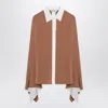 Max Mara Camel Silk Colour-block Shirt In Multi
