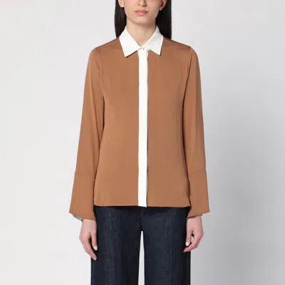 MAX MARA MAX MARA CAMEL SILK COLOUR-BLOCK SHIRT