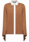 Max Mara Caramel Crepe Pio Shirt In Brown