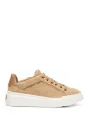 Max Mara Camel Sneakers With Soft Suede Upper In Neutral
