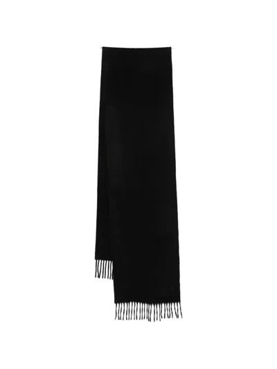 Max Mara Camel Stole With Monogram Embroidery In Black