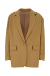 Max Mara Camel Stretch Cotton Monica Blazer In Miele