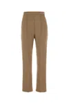 Max Mara High-waisted Pant With Seam Detailing And Side Pockets In Brown