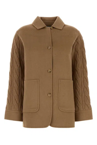 Max Mara Camel Tacco Cardigan In Brown