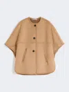 Max Mara Camel Teddy And Suede Effect Fabric Cape In Brown
