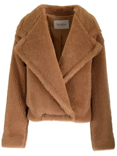 Max Mara Camel Teddy Cropped Jacket Jackets Beige