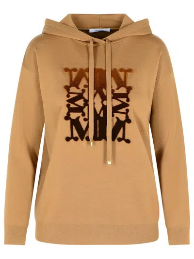 Max Mara Camel Virgin Wool Sweatshirt In Brown