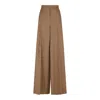 Max Mara Camel Wool Ninfa Wide-leg Pant In Brown
