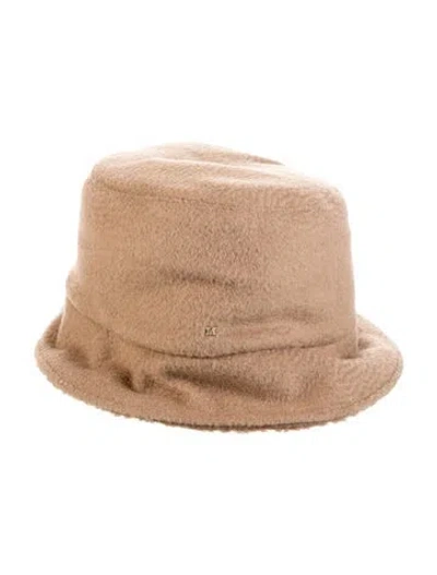Pre-owned Max Mara Camel Winter Bucket Hat In Neutral