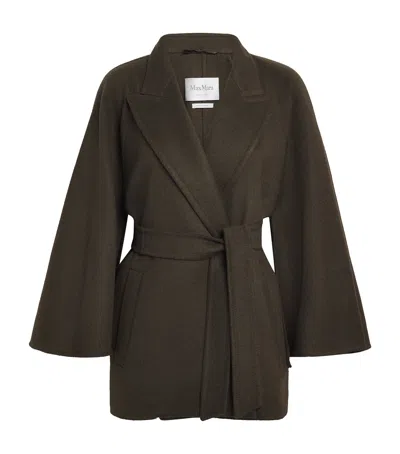 MAX MARA CAMEL-WOOL BELTED COAT