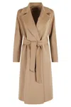 Max Mara Camel Wool Blend Cles Coat In Brown