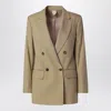 Max Mara Camel Wool-blend Double-breasted Jacket In Neutral