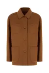 Max Mara Camel Wool Blend Jacket In Brown