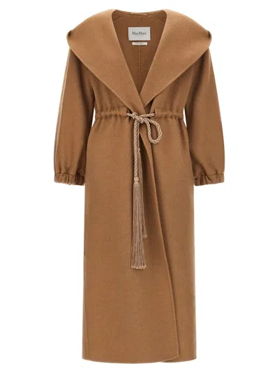 Max Mara Camel Wool Coat In Brown