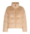 Max Mara Camel Wool Down-filled Jacket In Beige