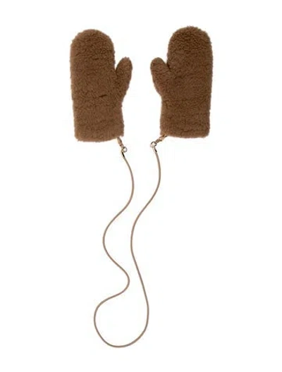 Pre-owned Max Mara Camel Wool Gloves In Brown
