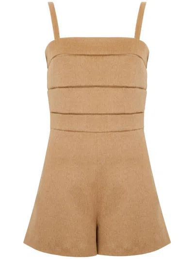 Max Mara Camel Brown Camel Matassa Jumpsuit In Beige