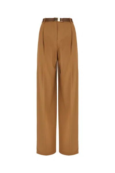Max Mara Camel Wool Pants In Brown