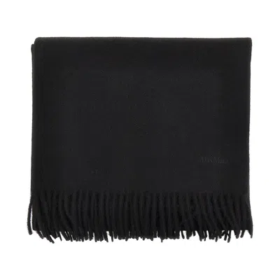 Max Mara Camel Wool Scarf In Black
