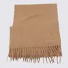 Max Mara Camel Wool Scarves In Brown