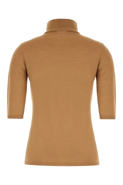 Max Mara Camel Wool Sweater In Cammello