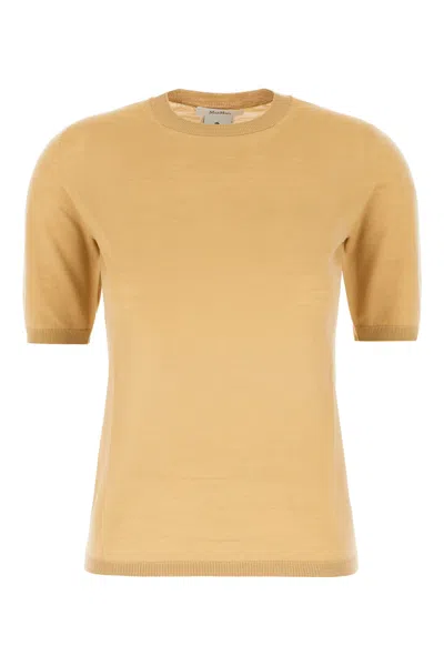 Max Mara Camel Wool Sweater In Yellow