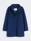 Max Mara Camel Wrap Coat In Blue